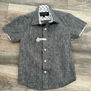 Leo & Zachary New York gray formal short sleeve shirt boys size 4 4t